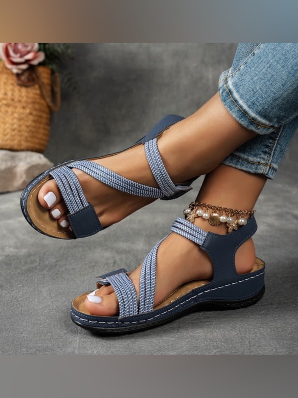 Orthopedic Sandals- Size 8; Arch Support Open Toe Strappy
